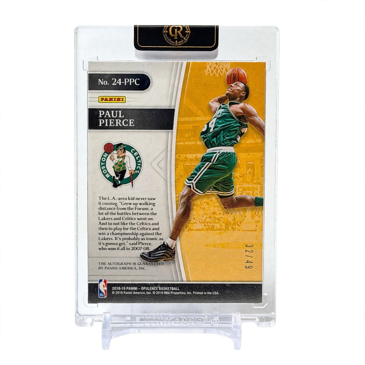 Paul Pierce Opulence 24K autograph back numbered 32/49