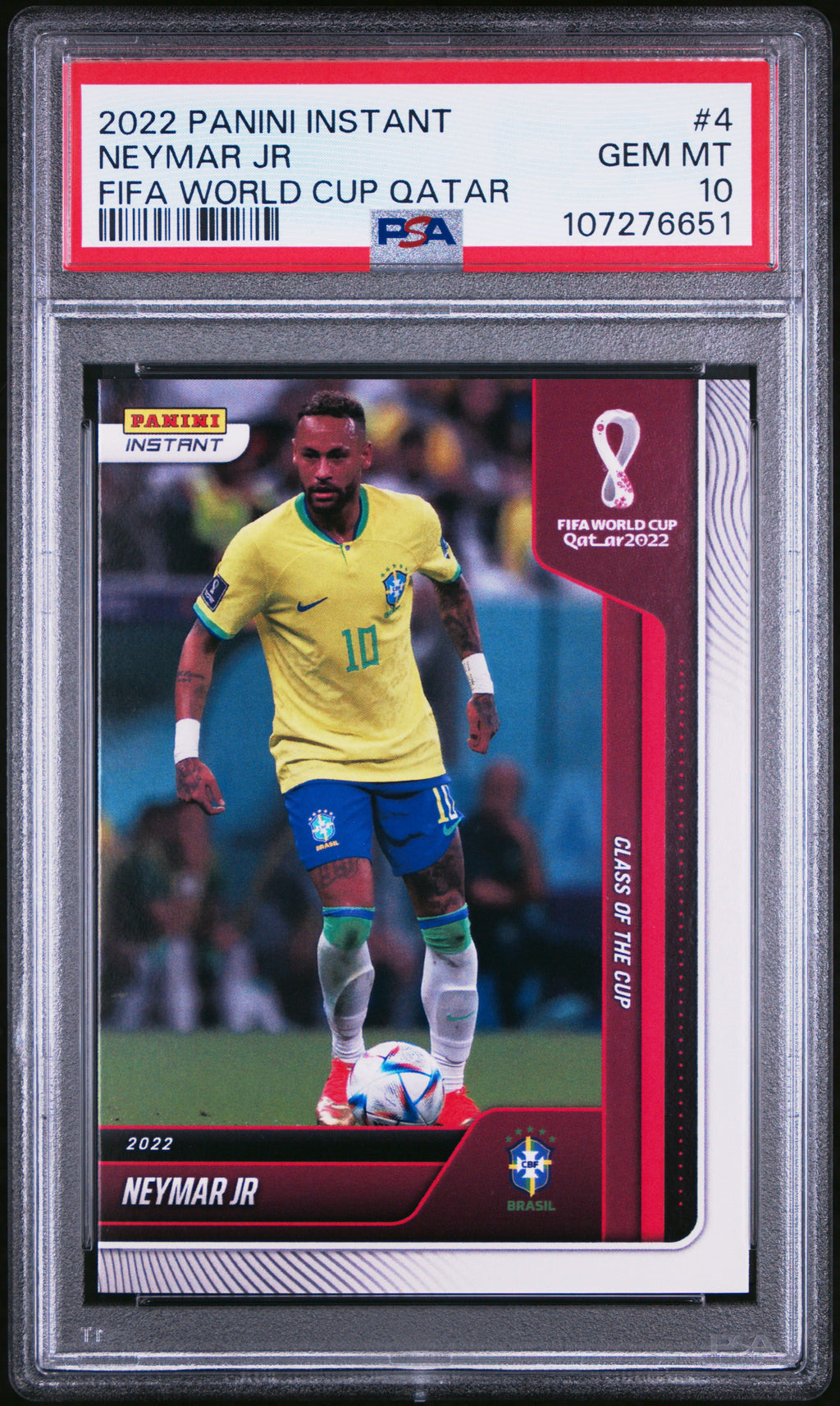 2022 Panini Instant FIFA World Cup Qatar Neymar Jr #4 — PSA 10 — front