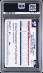 2025 Topps Chrome Update Rookie Autographs Dylan Crews #DC Green / Yellow Lava Lamp — PSA 8 / Auto 10 back