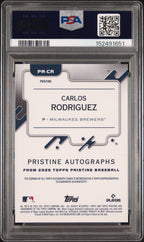2025 Topps Pristine Pristine Autographs Carlos Rodriguez #CR Gold Pristine — PSA 10 / Auto 9 back