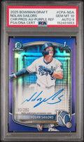2025 Bowman Draft Chrome Prospect Autographs Nolan Sailors #CPA-NSA Purple Refractor — PSA 10 / Auto 9 front