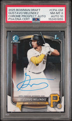 2025 Bowman Draft Chrome Prospect Autographs Gustavo Melendez #CPA-GM — PSA 8 / Auto 10 front