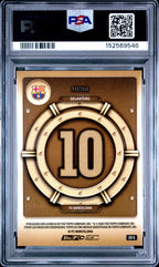 2025-2026 Topps FC Barcelona Collector Tin Gold Vault Limited Edition Lionel Messi #GV-6 — PSA 8 — back