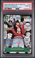 2026 One Piece The Azure Sea's Seven Dracule Mihawk Manga Alternate Art #119 — PSA 10 front