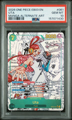 2026 One Piece Heroines Edition Uta Manga Alternate Art #061 — PSA 10 front