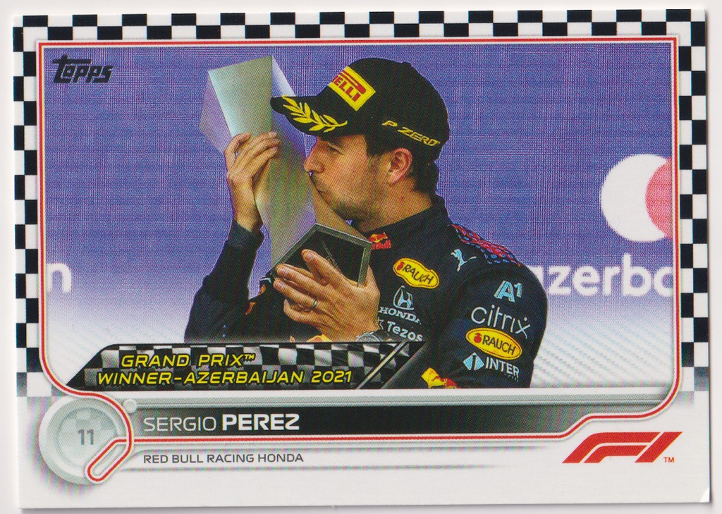 02 Sergio Perez — Azerbaijan 2021 GP Winner Checker Flag — front