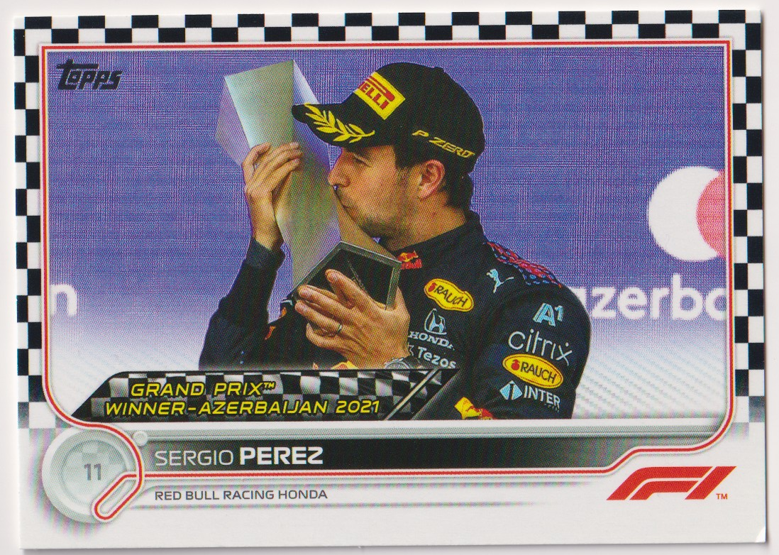 02 Sergio Perez — Azerbaijan 2021 GP Winner Checker Flag — front