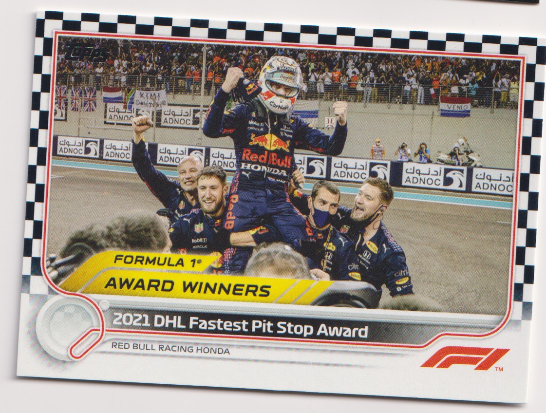 14 Red Bull — 2021 DHL Fastest Pit Stop Checker Flag — front