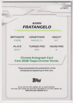 2026 Topps Chrome Tennis Bjorn Fratangelo Base Autograph #AT-BFO, back