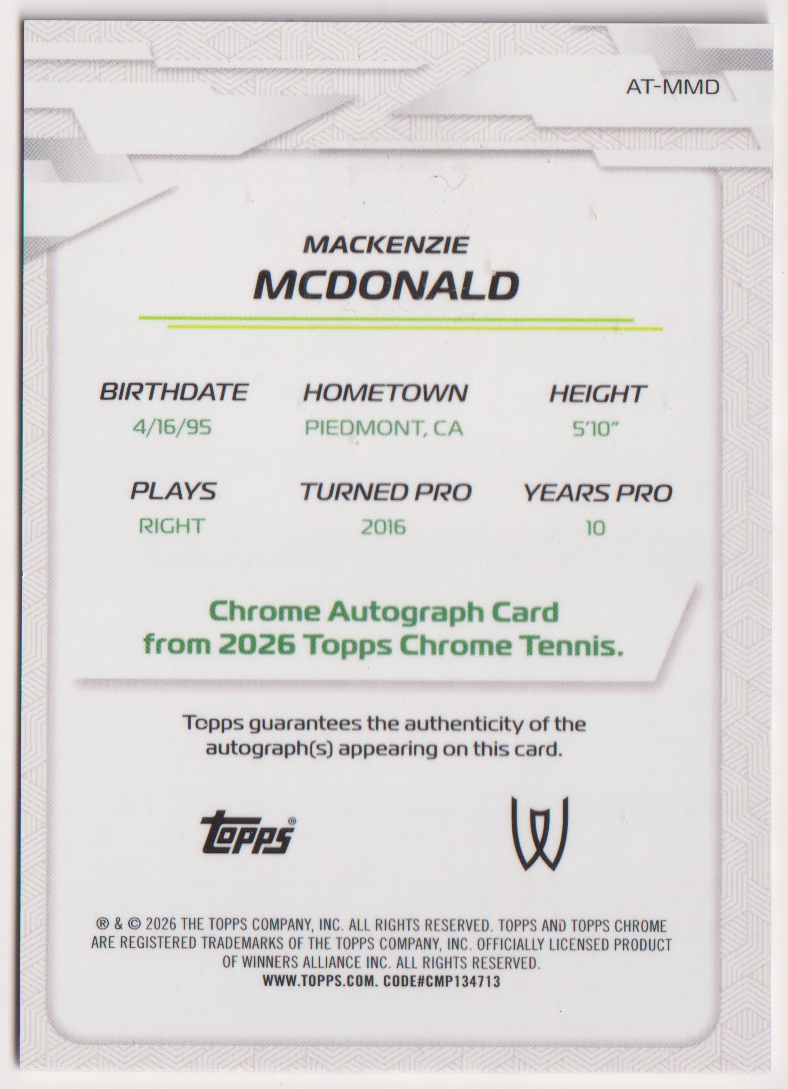 Mackenzie McDonald — #AT-MMD Geometric Refractor Auto — back