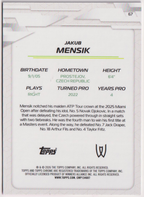 2026 Jakub Mensik — #67 Pink Refractor 212/250 — back