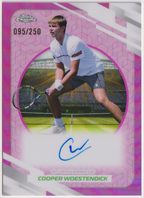 2026 Topps Chrome Tennis Cooper Woestendick Pink Refractor Autograph #AT-CWK 095/250, front
