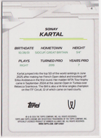 2026 Topps Chrome Tennis Sonay Kartal Pink Refractor RC #4 232/250, back
