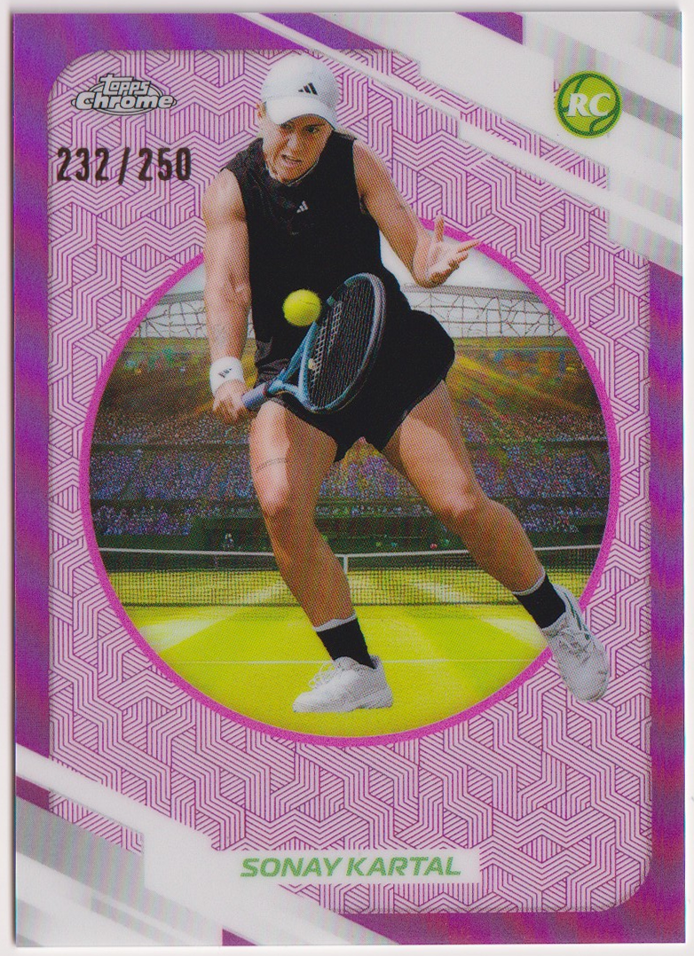 2026 Topps Chrome Tennis Sonay Kartal Pink Refractor RC #4 232/250, front