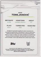 2026 Ajla Tomljanovic — #146 Aqua Geometric Refractor 086/199 — back