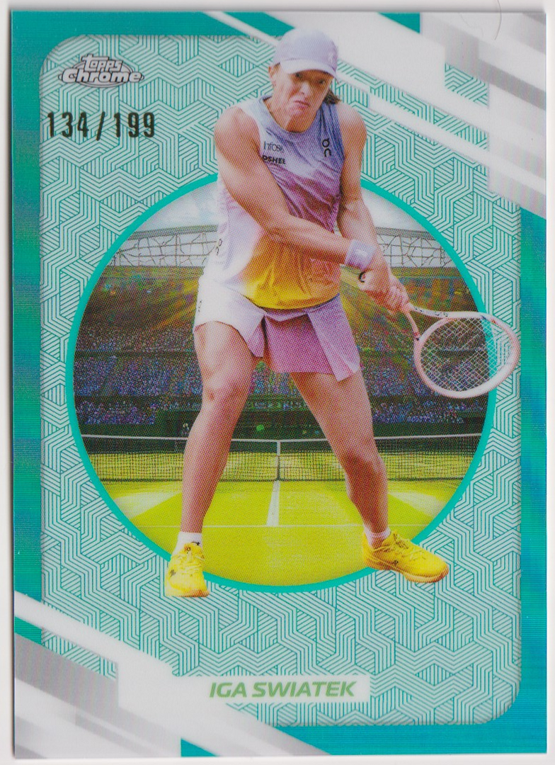 2026 Topps Chrome Tennis Iga Swiatek Aqua Refractor #35 134/199, front