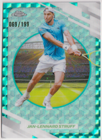 2026 Topps Chrome Tennis Jan-Lennard Struff Aqua Geometric Refractor #151 069/199, front