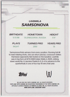 2026 Liudmila Samsonova — #143 Aqua Refractor 132/199 — back