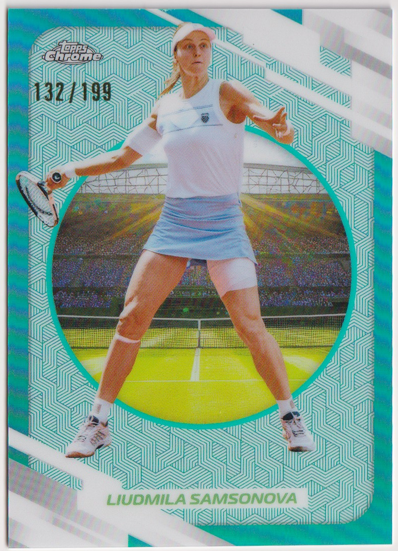 2026 Liudmila Samsonova — #143 Aqua Refractor 132/199 — front