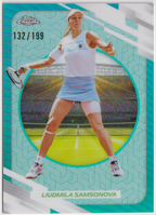 2026 Liudmila Samsonova — #143 Aqua Refractor 132/199 — front