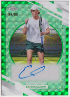2026 Topps Chrome Tennis Ethan Quinn Green Geometric Refractor Autograph #AT-EQN 68/99, front