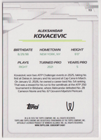 2026 Aleksandar Kovacevic — #113 Green Geometric Refractor 57/99 — back