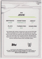 2026 Topps Chrome Tennis Iva Jovic Green Refractor #174 03/99, back