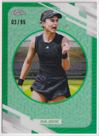 2026 Topps Chrome Tennis Iva Jovic Green Refractor #174 03/99, front