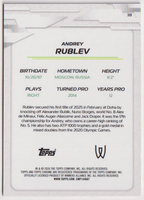 2026 Andrey Rublev — #38 Aqua Geometric Refractor 087/199 — back