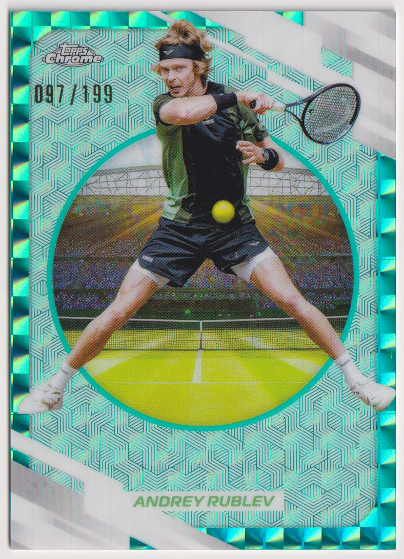 2026 Andrey Rublev — #38 Aqua Geometric Refractor 087/199 — front