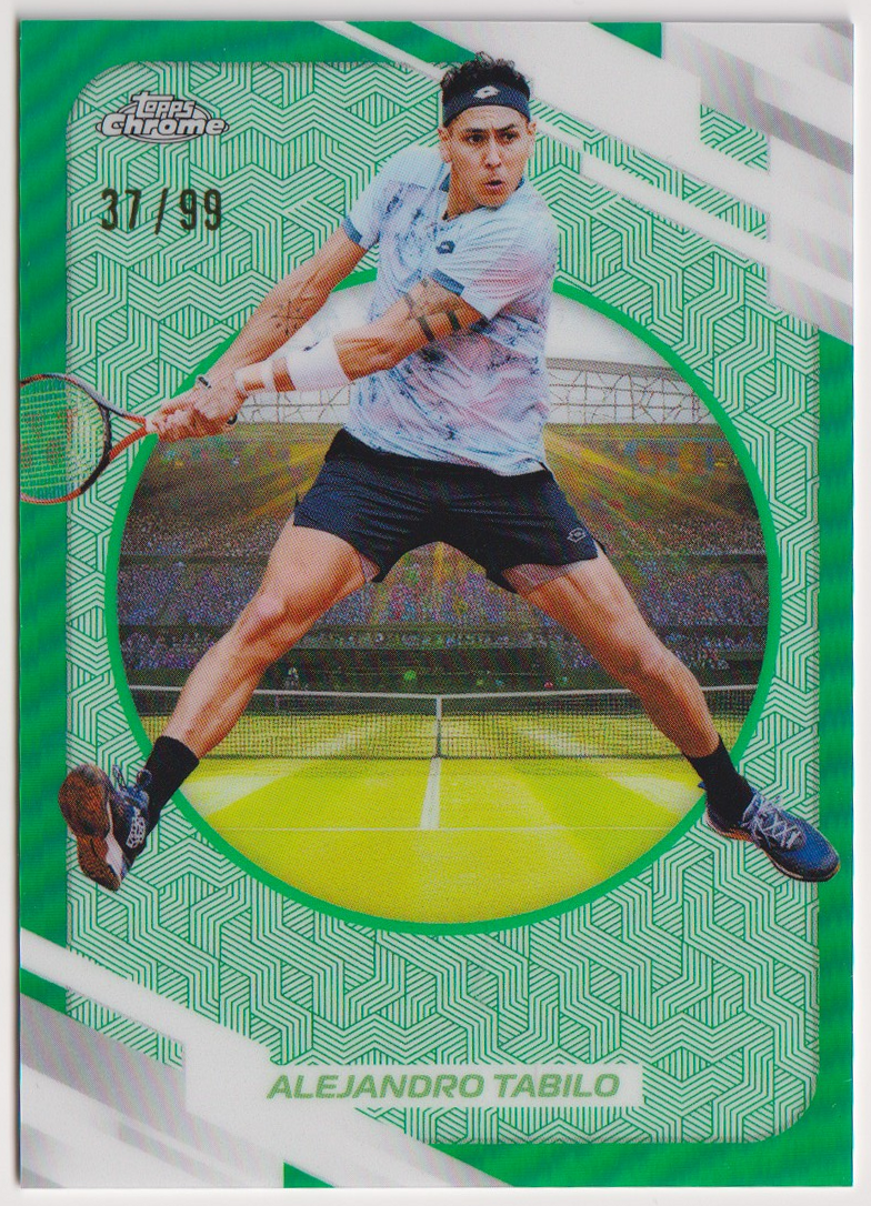 2026 Topps Chrome Tennis Alejandro Tabilo Green Refractor #117 37/99, front