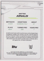 2026 Matteo Arnaldi — #63 Aqua Geometric Refractor 138/199 — back