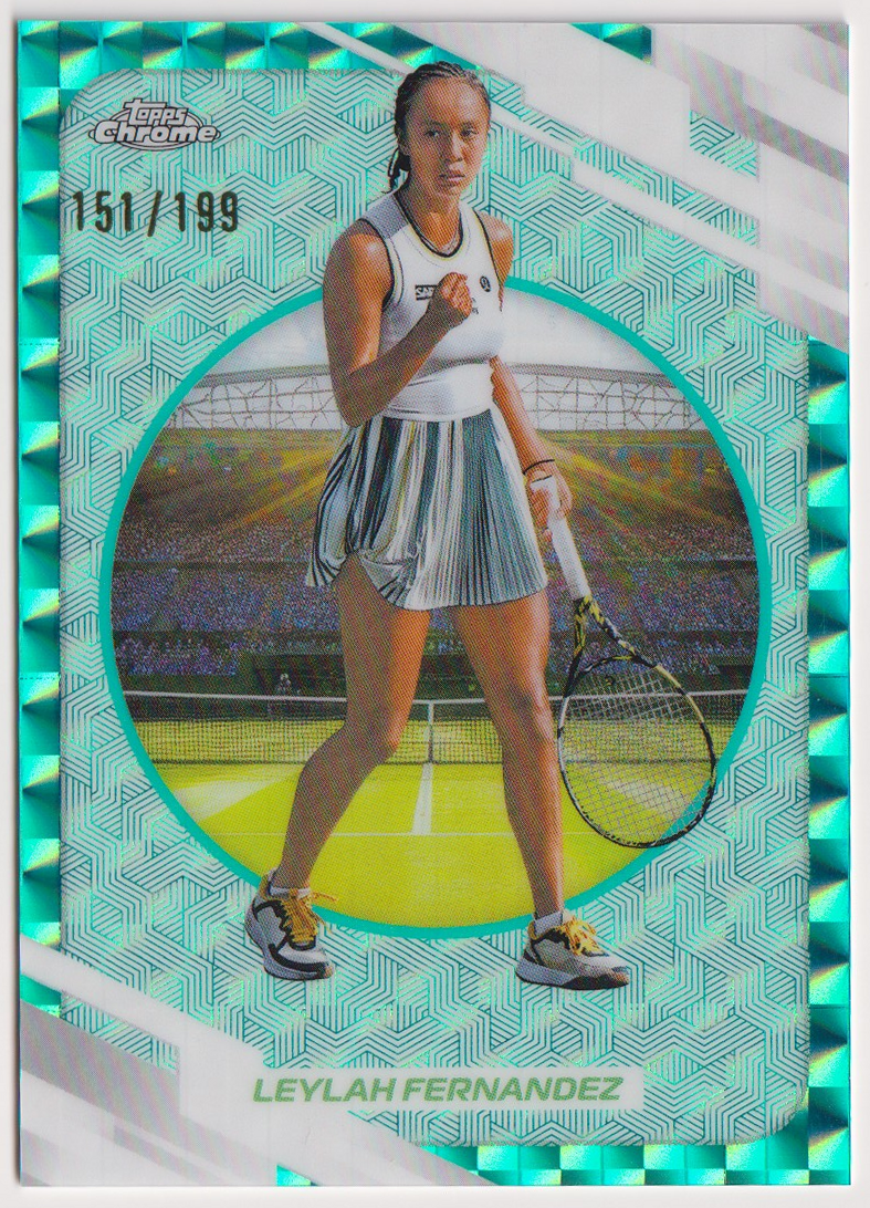 2026 Leylah Fernandez — #131 Aqua Geometric Refractor 151/199 — front