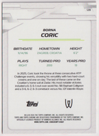 2026 Topps Chrome Tennis Borna Coric Orange Refractor #128 01/25, back
