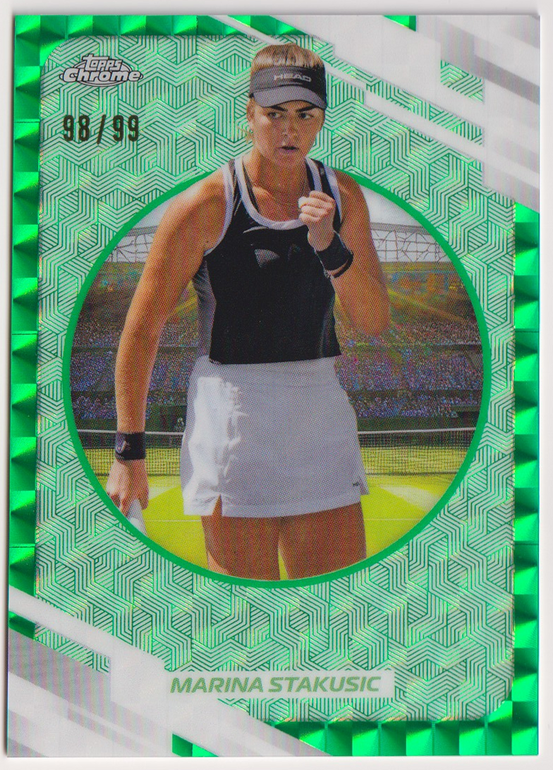 2026 Marina Stakusic — #165 Green Geometric Refractor 98/99 — front