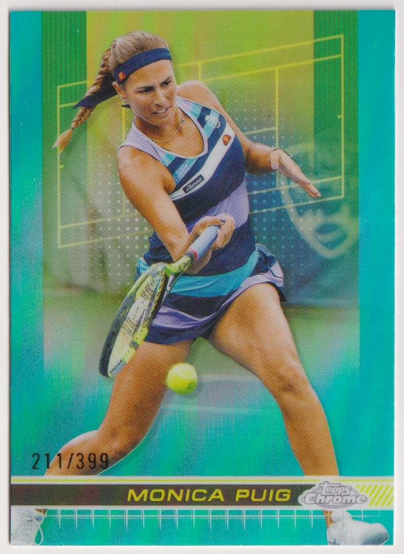 2024 Monica Puig — #157 Aqua Refractor 211/399 — front