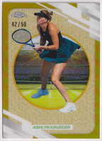 2026 Topps Chrome Tennis Ashlyn Krueger Gold Refractor #12 42/50, front