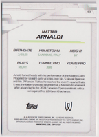 2026 Matteo Arnaldi — #63 Blue Refractor 080/150 — back