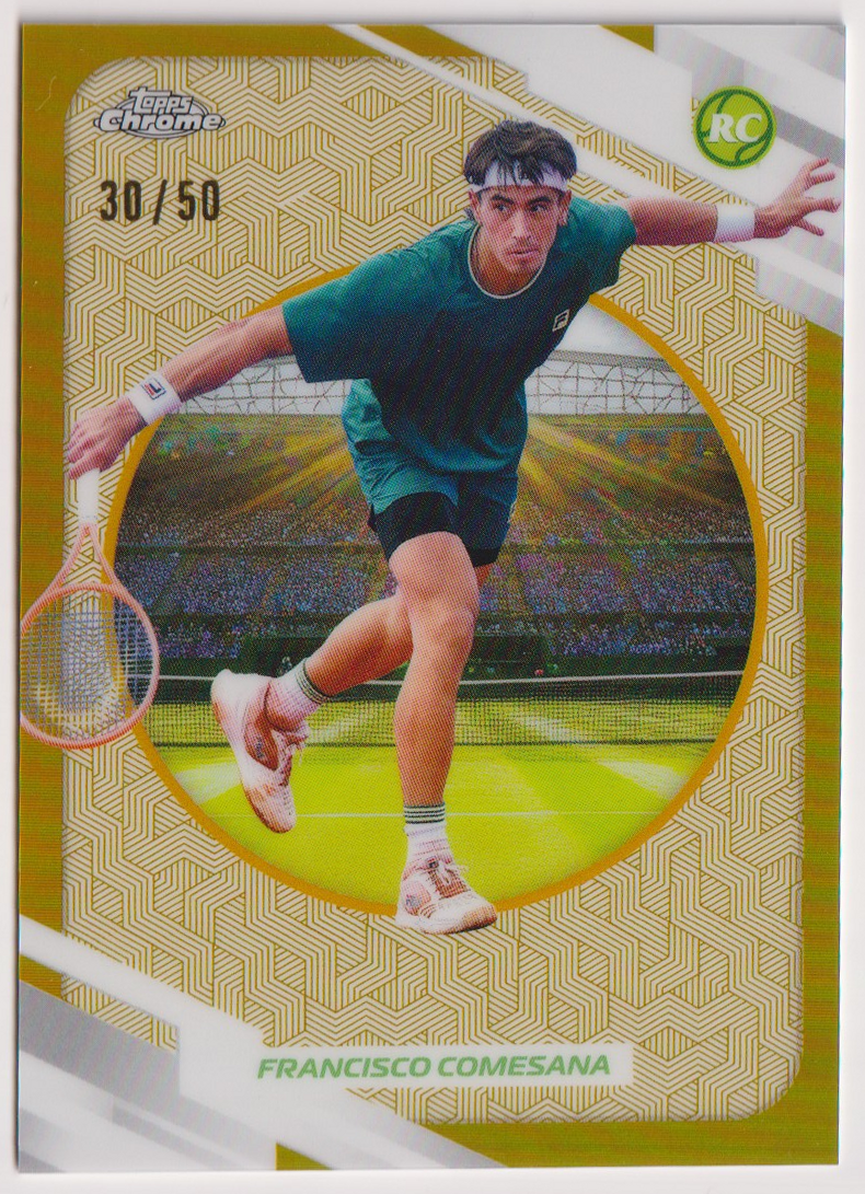 2026 Topps Chrome Tennis Francisco Comesana Gold Refractor RC #11 30/50, front
