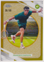 2026 Topps Chrome Tennis Francisco Comesana Gold Refractor RC #11 30/50, front