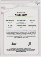 2026 Topps Chrome Tennis Karolina Muchova Gold Geometric Refractor #85 30/50, back