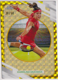 2026 Topps Chrome Tennis Karolina Muchova Gold Geometric Refractor #85 30/50, front