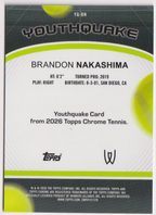 2026 Brandon Nakashima — #YQ-BN Youthquake Gold Geometric Refractor 03/50 — back