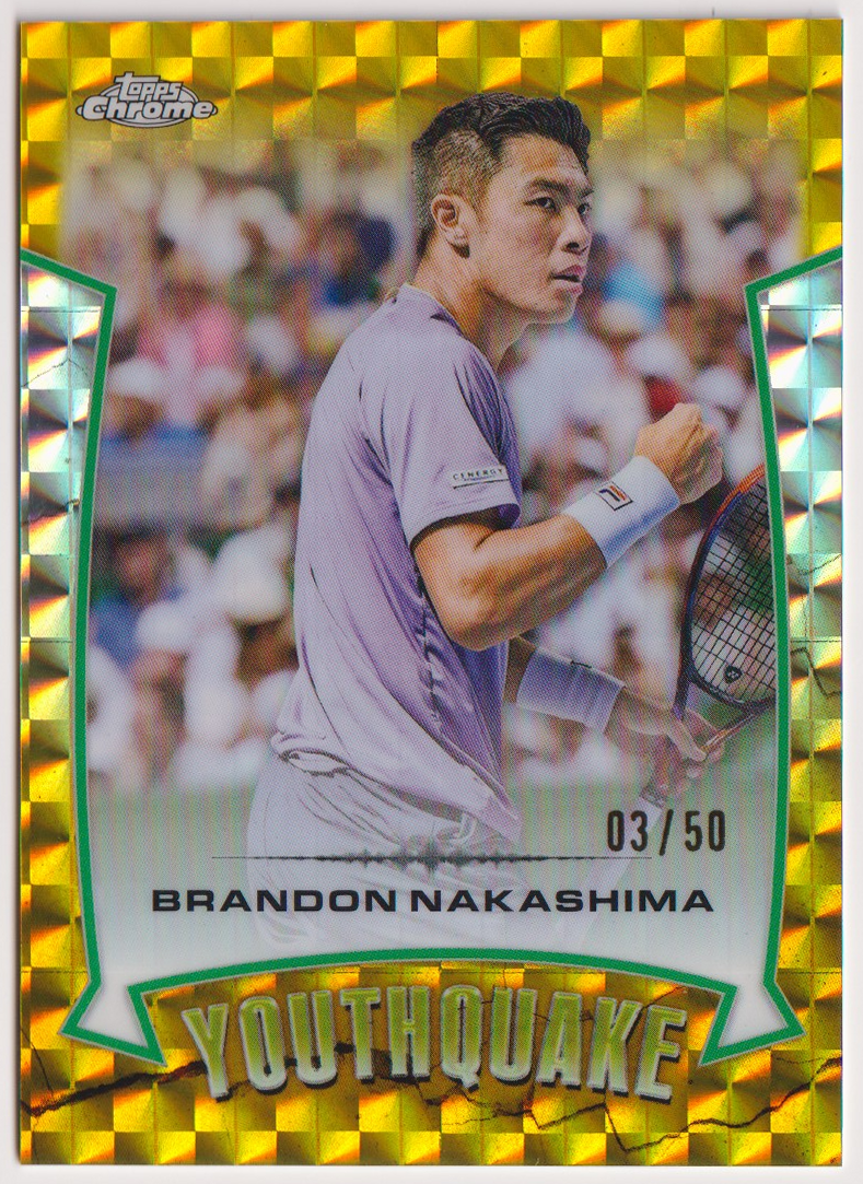 2026 Brandon Nakashima — #YQ-BN Youthquake Gold Geometric Refractor 03/50 — front