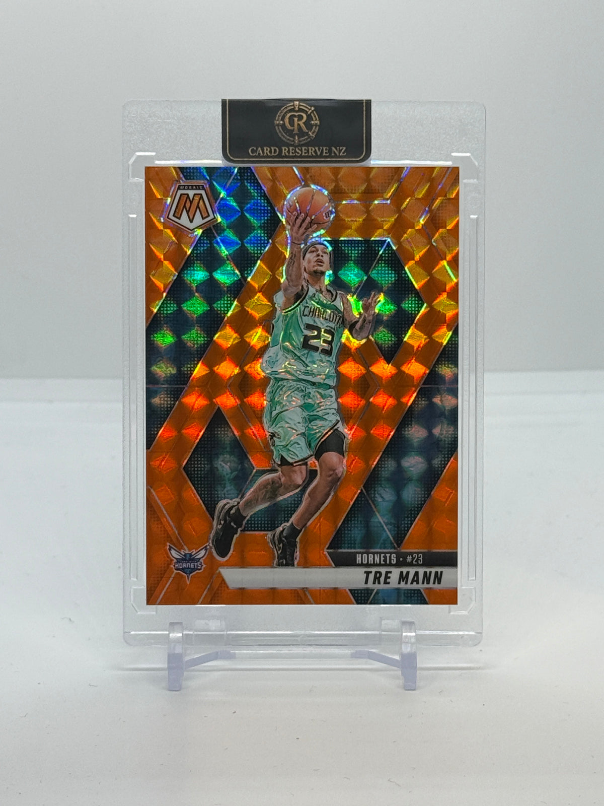 06 2024-25 Panini Mosaic Tre Mann Orange Mosaic Prizm /249 #113 — Raw actual card