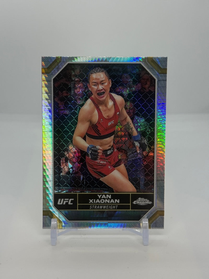 04 2024 Topps Chrome UFC Yan Xiaonan Prism Refractor #198 - 2024 Topps Chrome UFC Yan Xiaonan Prism Refractor #198 — Raw — front