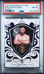 2025 Topps Royalty UFC Dricus Du Plessis Purple 17/35 #3 — PSA 8 — Cert 152732488 — front