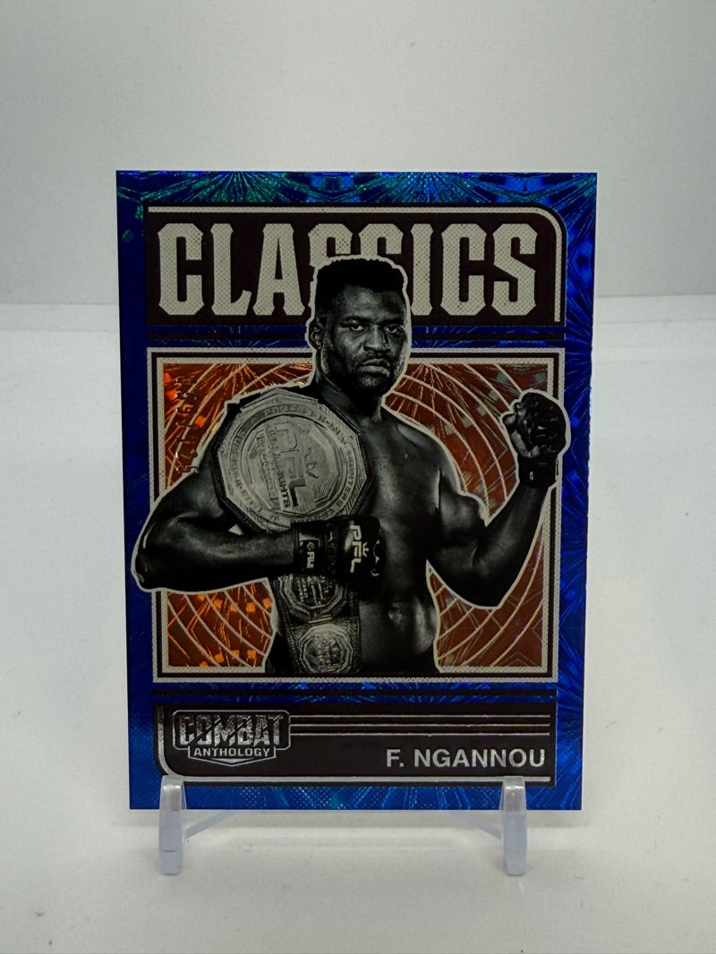 06 2025 Panini Combat Anthology Francis Ngannou Blue Fireworks 59/125 #16 - 2025 Panini Combat Anthology Francis Ngannou Blue Fireworks 59/125 #16 — Raw — front