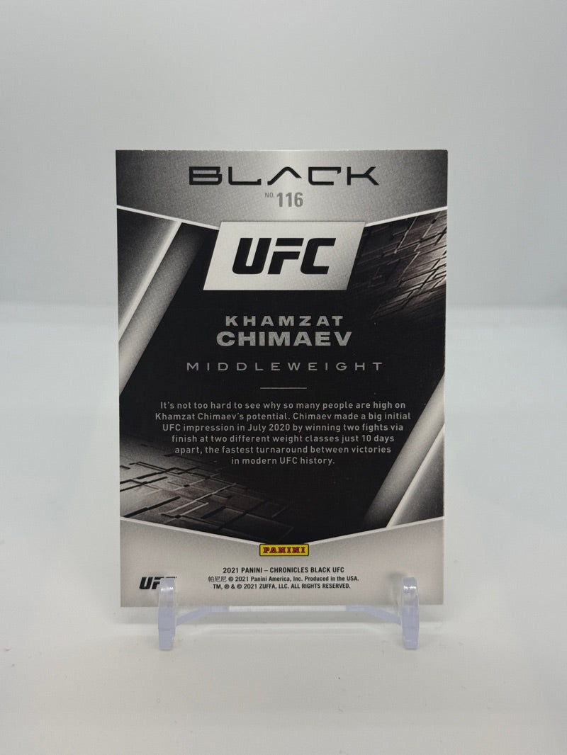 2021 Panini Chronicles UFC Khamzat Chimaev Black Asia Scope Prizm Rookie RC #116 — Raw — back