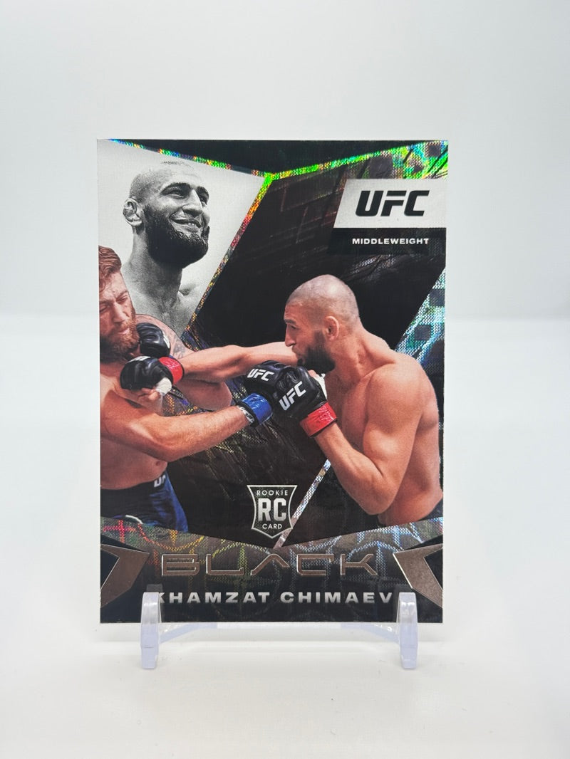 2021 Panini Chronicles UFC Khamzat Chimaev Black Asia Scope Prizm Rookie RC #116 — Raw — front